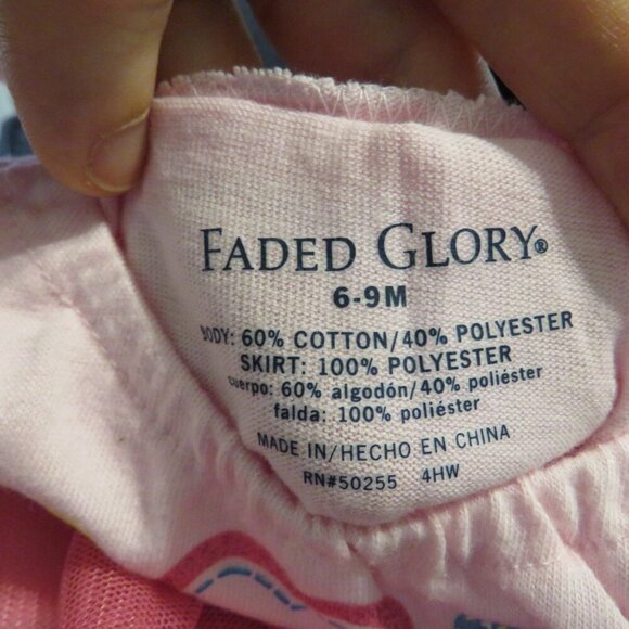 Baby Ballet Heart Bodysuit w tulle skirt attached Faded Glory glittered hearts - Picture 3 of 7